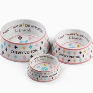 Chewy Vuiton Pet Bowl Set